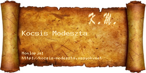 Kocsis Modeszta névjegykártya